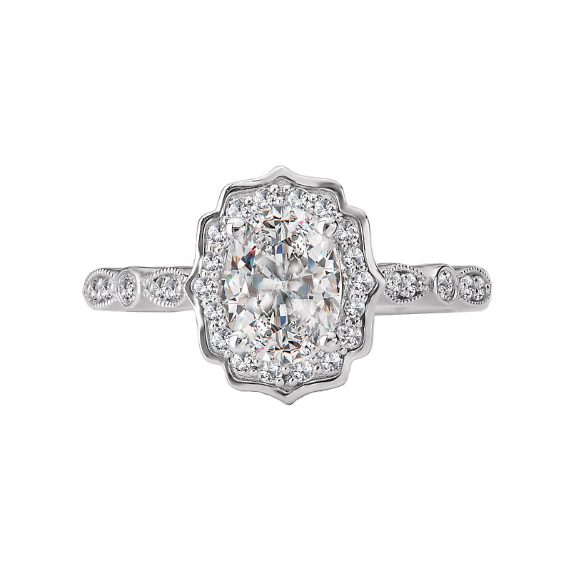 Halo Semi-Mount Diamond Ring 119122-100K - Romance