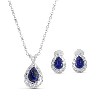 Genuine Lapis and Clear Crystal Set SZ124LN4200