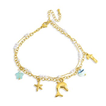 Ocean Life Charm and Pearl Bracelet Z124-LN5666