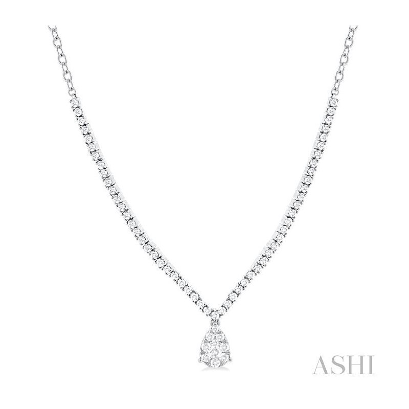 ◇Hei◇ pear cubic necklace [正規品/関税込] 9.89 Carat Pear Shape Aquamarine & Diamond Pendant Necklace