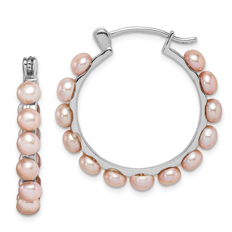 Pearl Pink deals Hoop Sterling Earrings