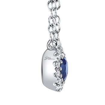 0.04CT DIAMOND & 0.14CT BLUE SAPPHIRE 14K W/G NECKLACE SC55002751