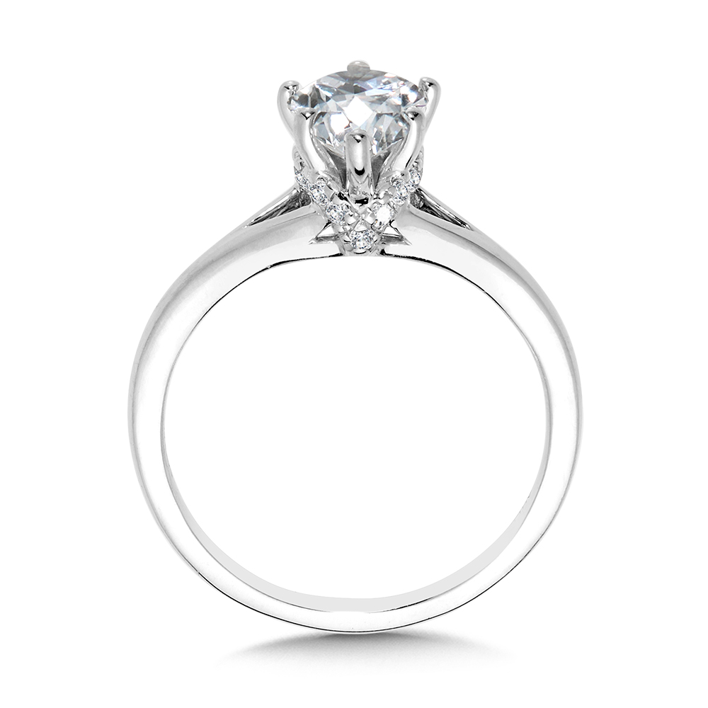 Valina Six-Prong Pear-Cut Diamond Split Shank Engagement Ring w