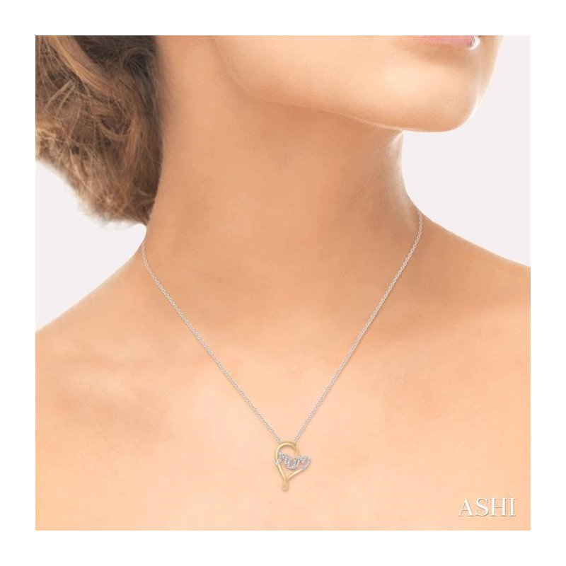 ASHI Mom Heart Shape Diamond Fashion Pendant 93898NSTSPDYW