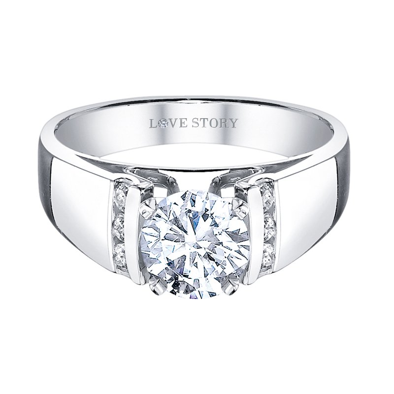 アクセサリー lovestory Wide Band Engagement Ring by Love Story 309-12132 - Love Story