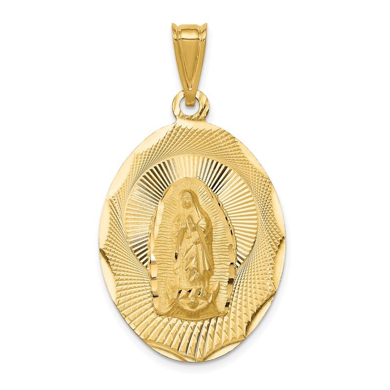 14K Gold Polished D/C Lady Of Guadalupe Oval Pendant 14K Gold Polished D/C Lady Of Guadalupe Oval Pendant