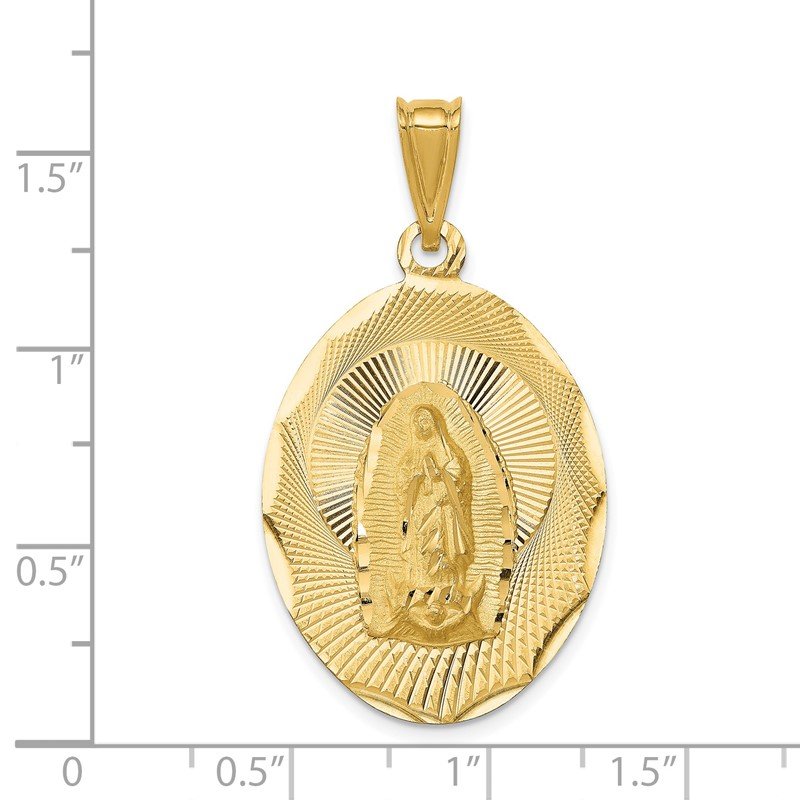 14K Gold Polished D/C Lady Of Guadalupe Oval Pendant 14K Gold Polished D/C Lady Of Guadalupe Oval Pendant