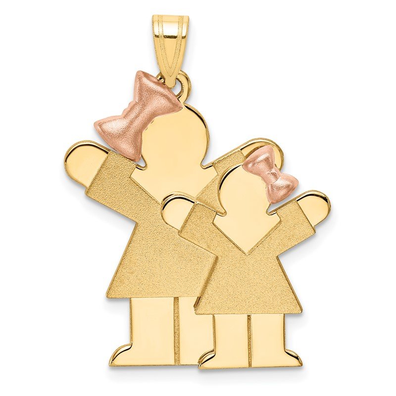 Quality Gold 14k Two-Tone Big Girl and Little Girl
