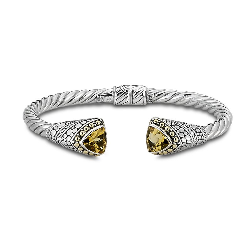Samuel B STERLING SILVER/18K TRILLION CUT CITRINEHINGLE