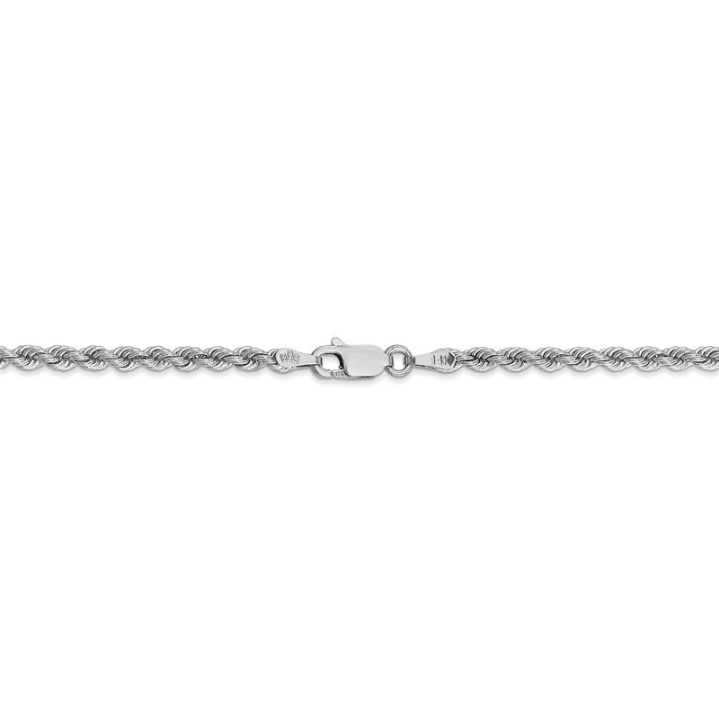 14K White Gold 16 inch Regular Rope with Lobster Clasp Chain
