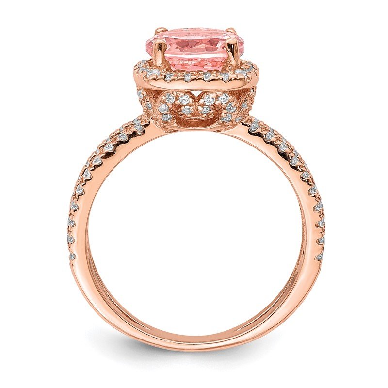 Sterling Silver Pink Nano Crystal and CZ Ring Sterling Silver Pink Nano Crystal and CZ Ring