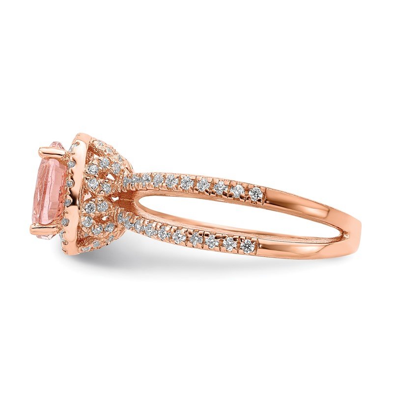 Sterling Silver Pink Nano Crystal and CZ Ring Sterling Silver Pink Nano Crystal and CZ Ring