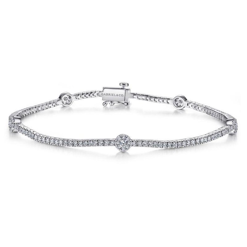 Gabriel Fashion 14K White Gold Diamond Tennis Bracelet with