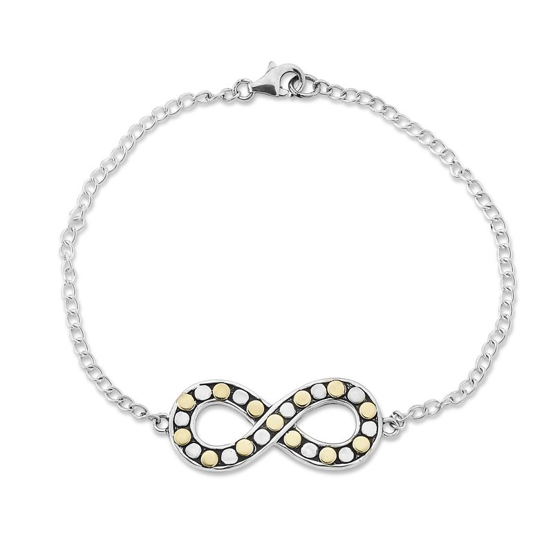Samuel B STERLING SILVER/18K BEADED INFINITY BRACELET