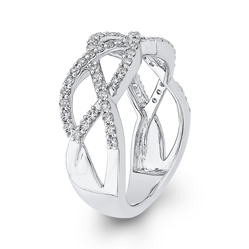 Essentials 10K White Gold 1/2 ct Diamond Criss Cross Wedding