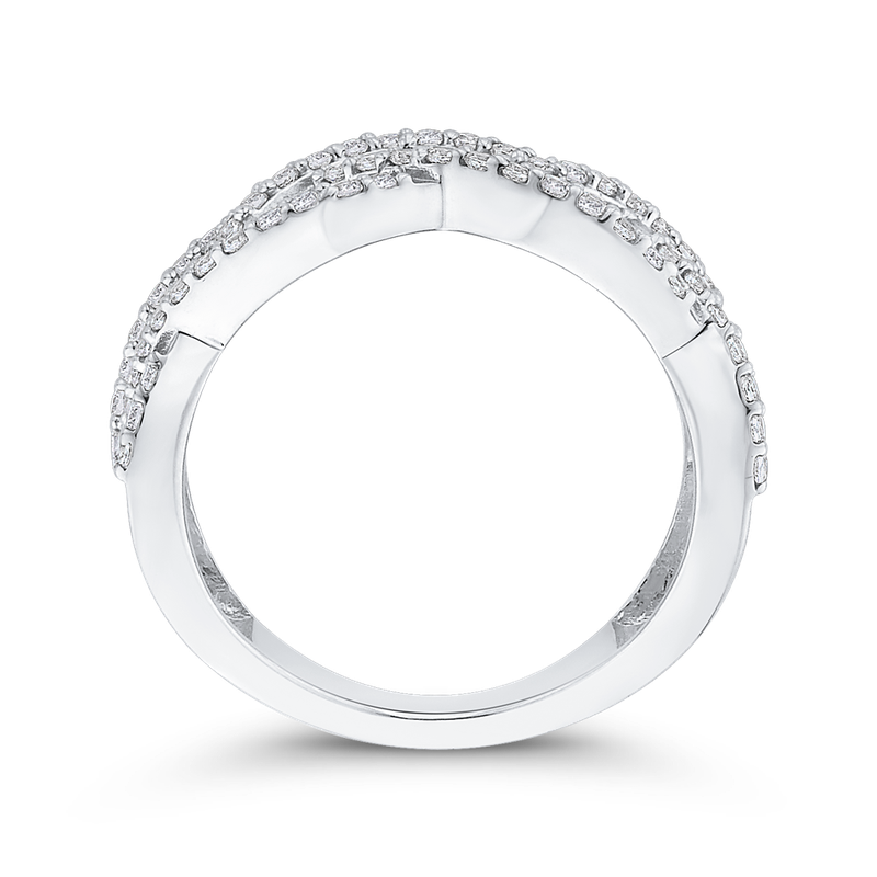 Essentials 10K White Gold 1/2 ct Diamond Criss Cross Wedding