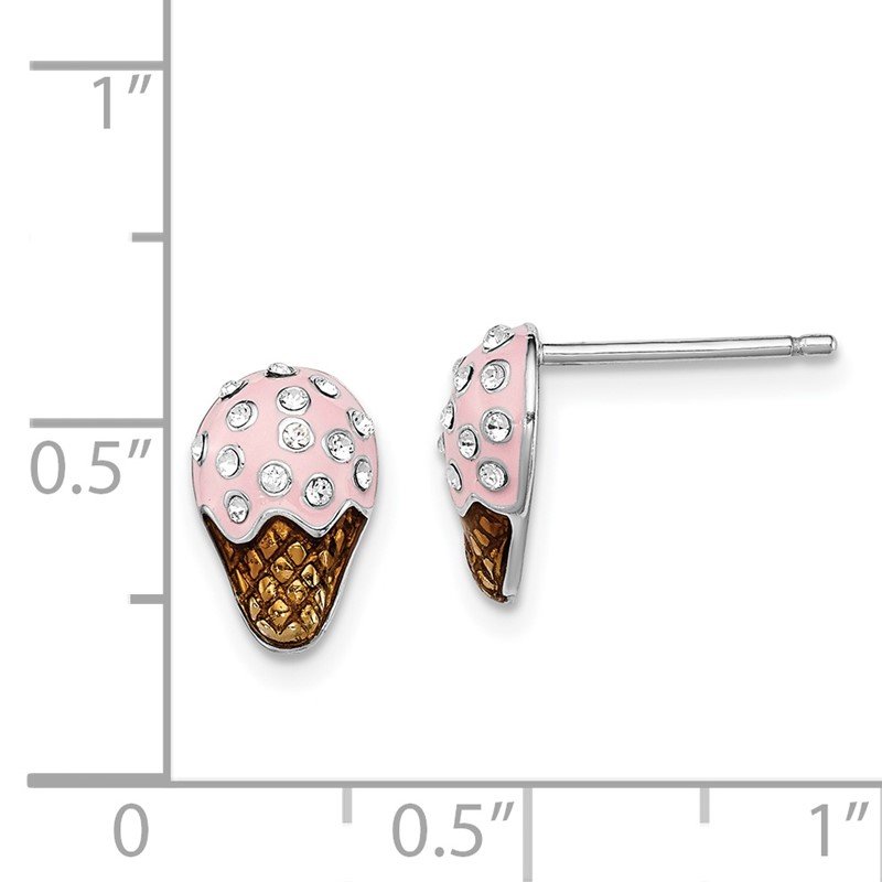 Sterling Silver Madi K Enameled Children's Ice Cream Earrings