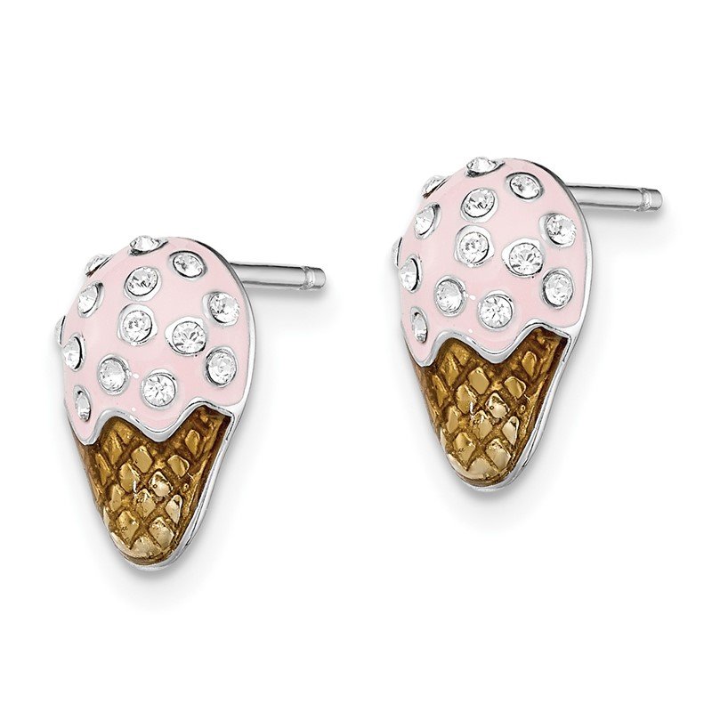 Sterling Silver Madi K Enameled Children's Ice Cream Earrings