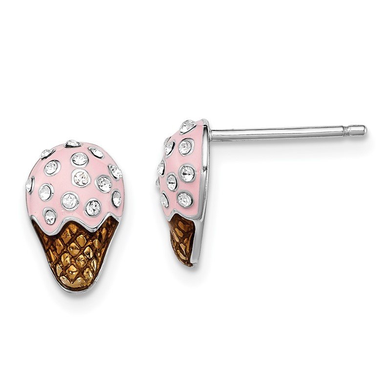 Sterling Silver Madi K Enameled Children's Ice Cream Earrings