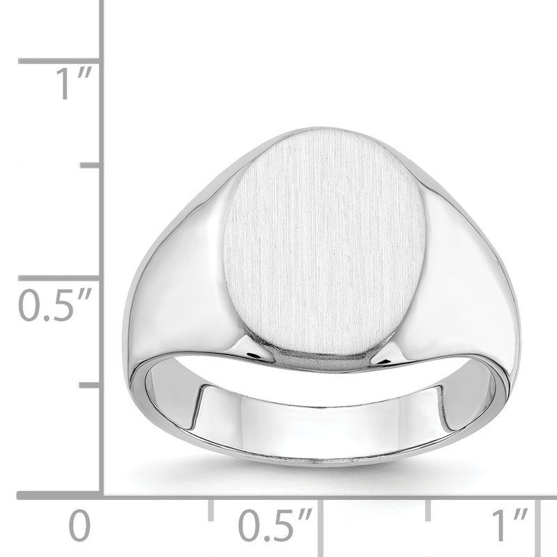 人気ランキング QG Ring Signet Mens Back Closed 11.5x15.0mm Gold White 14k アクセサリー