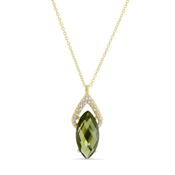 Almond-Shaped Pendant with Crystal Accent M500-CA-00448