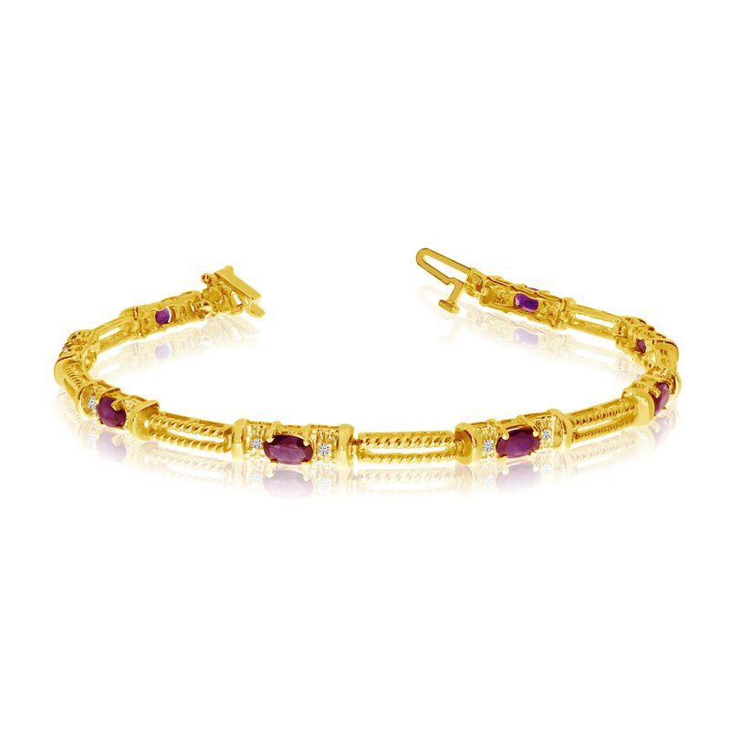 Bracelet Ruby 10kt 2024 Gold Tennis Bracelet