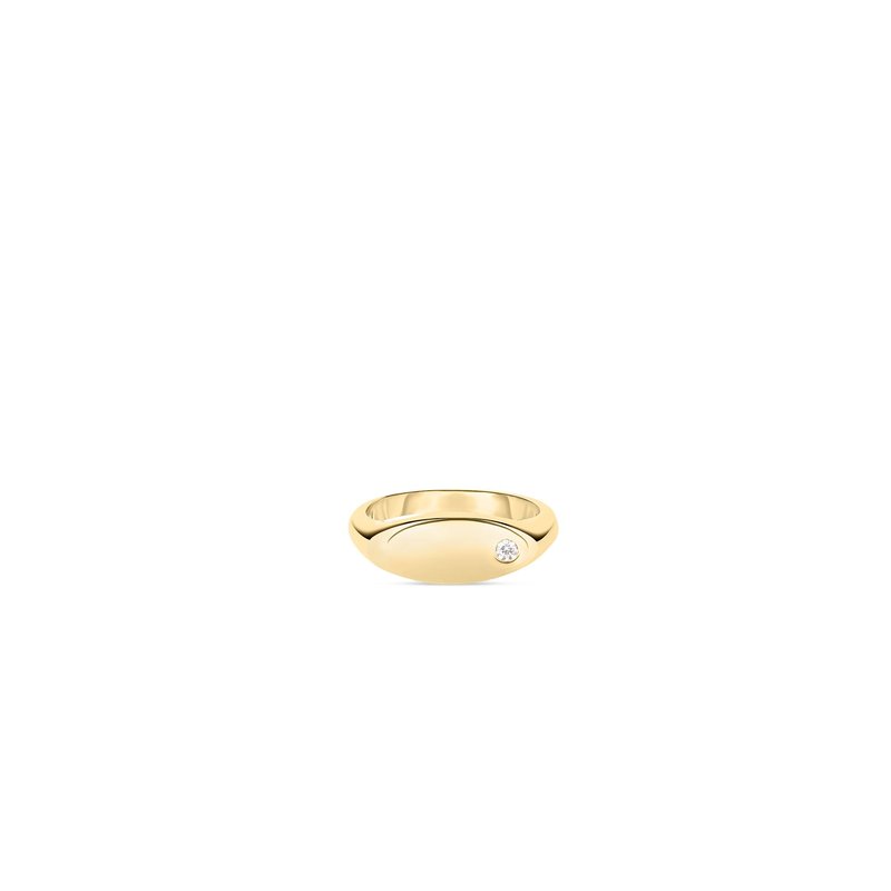 Roberto Coin Designer Gold Small Diamond Signet Ring SMALL-DIAMOND ...