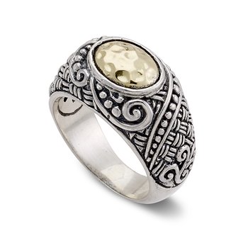 Samuel B STERLING SILVER/18K HAMMERED GOLD TWISTED HINGED Samuel B STERLING SILVER/18K HAMMERED GOLD TWISTED HINGED