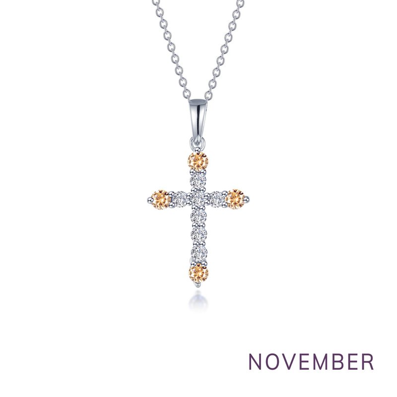 LaFonn November Birthstone Cross Necklace BP007YTP20 - Ellis