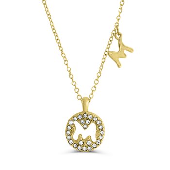 Goldtone Sparkly Hollow M Pendant Z124-LN5495M