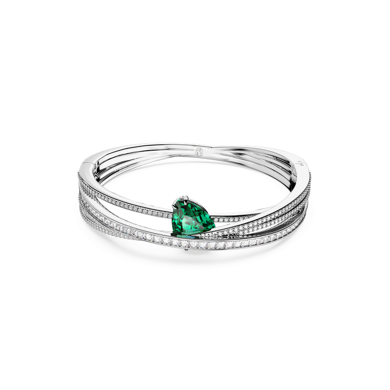 Swarovski Hyperbola bangle, Carbon neutral zirconia, Green Swarovski Hyperbola bangle, Carbon neutral zirconia, Green
