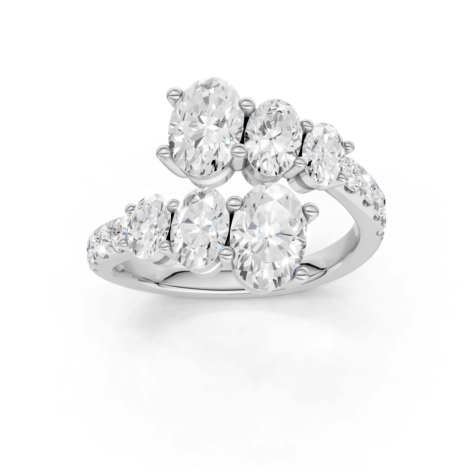 Revelation Bypass Diamond Ring (Oval) RF25034 - Diamonds & Gold