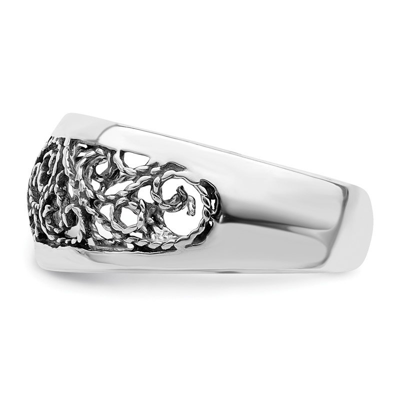 Sterling Silver Antiqued Floral Toe Ring Sterling Silver Antiqued Floral Toe Ring