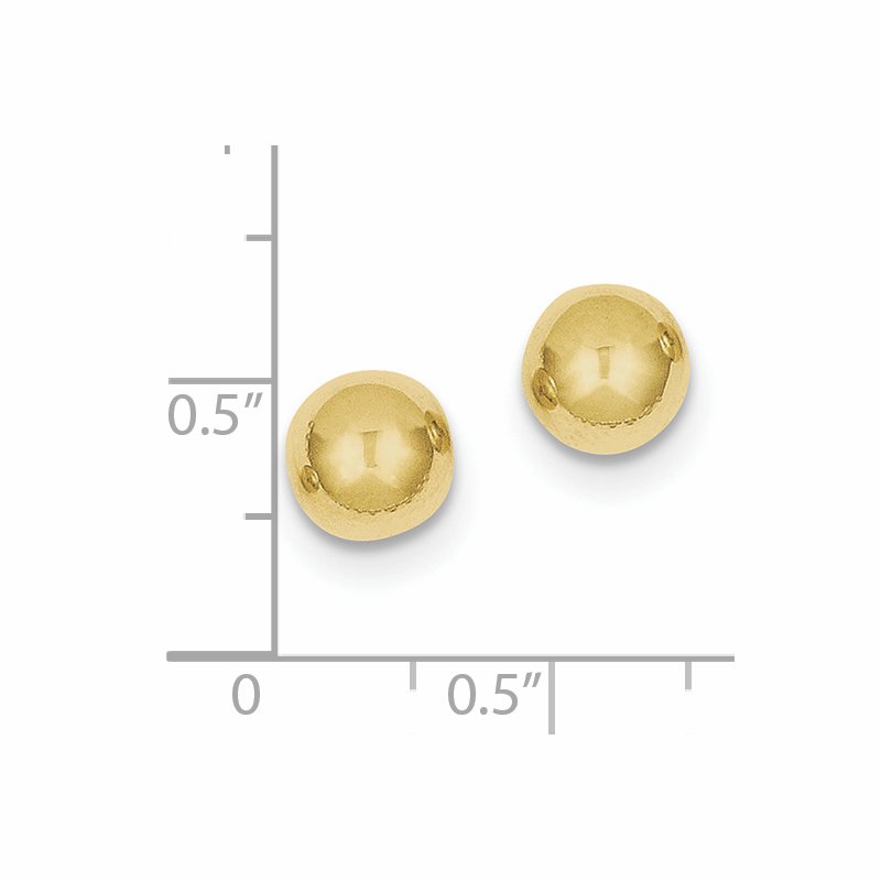 10kt real gold ball shops stud earring 8mm