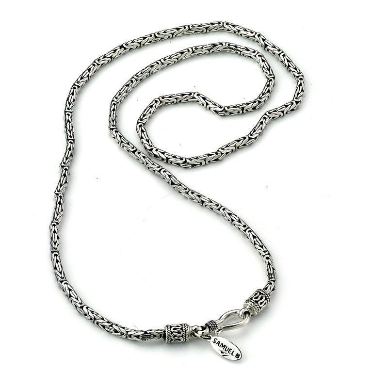 Samuel B STERLING SILVER 2.5MM BYZANTINE CHAIN IN 18