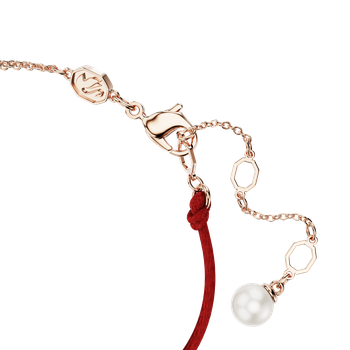 Swarovski Matrix Tennis bracelet, Round cut, White, 18K rose gold