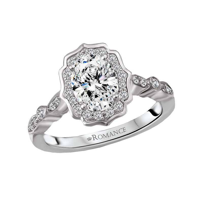 Halo Semi-Mount Diamond Ring 119122-100K - Romance