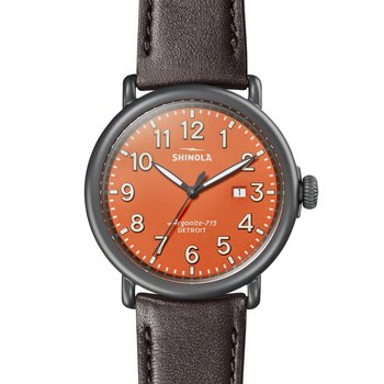 Shinola The Runwell 47mm Quartz Movement Orange Dial Men's