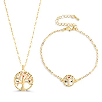 Goldtone Tree of Life Set JJP71282GTNC-SET