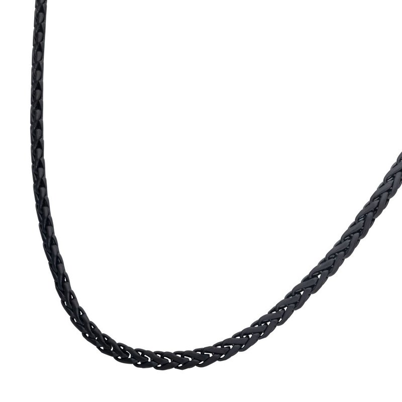 INOX Jewelry 5mm Matte Finish Black IP Stainless Steel Spiga Chain