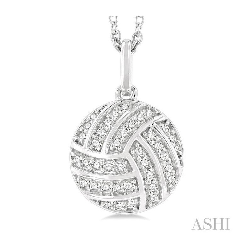 ASHI Volleyball Petite Diamond Fashion Pendant 645M8PJTSPDWG
