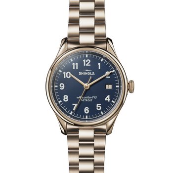 Shinola The Vinton 38mm Stainless Midnight Blue Dial Bracelet
