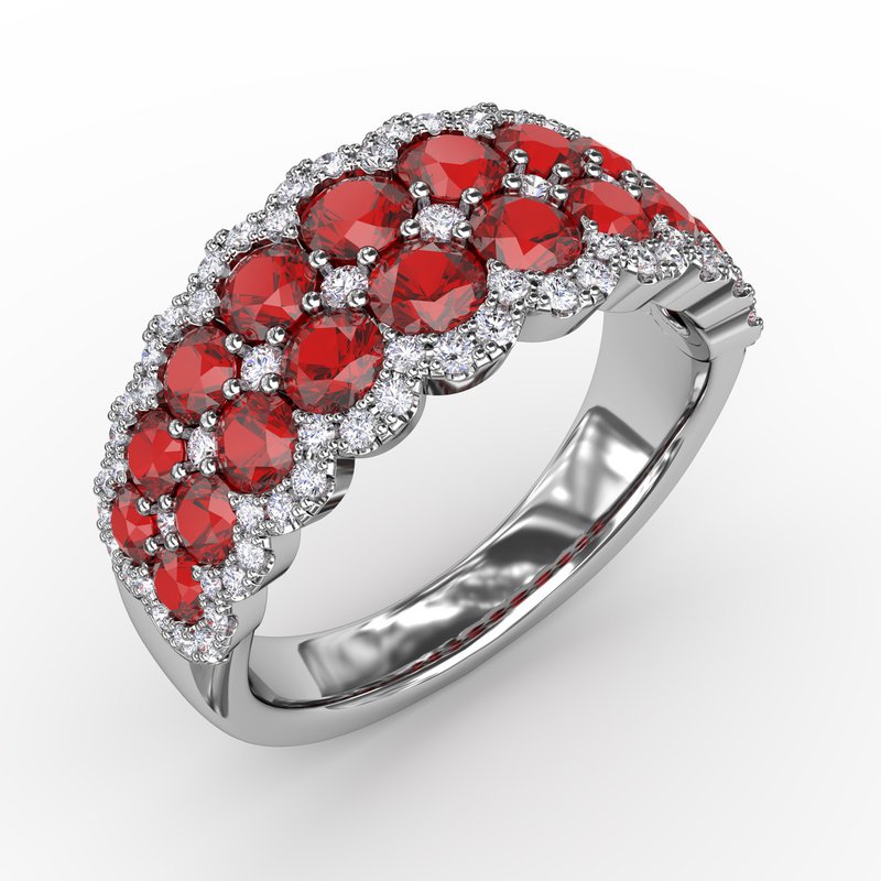 Perfect Harmony Vintage Ruby & Diamond Cluster Ring – Fetheray