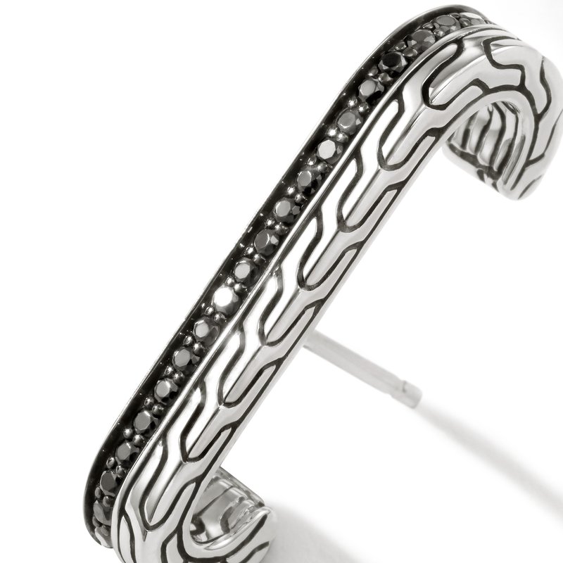 JOHN HARDY Carved Chain Single Earring, Silver, Pavé