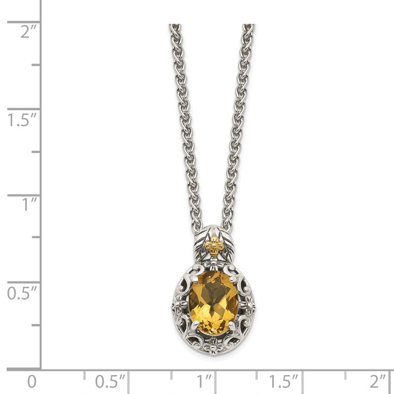 Shey Couture Sterling Silver with 14K accent Antiqued Citrine Necklace Shey Couture Sterling Silver with 14K accent Antiqued Citrine Necklace