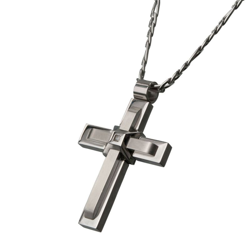 INOX Jewelry Two Layer Cross with X in the Middle Pendant
