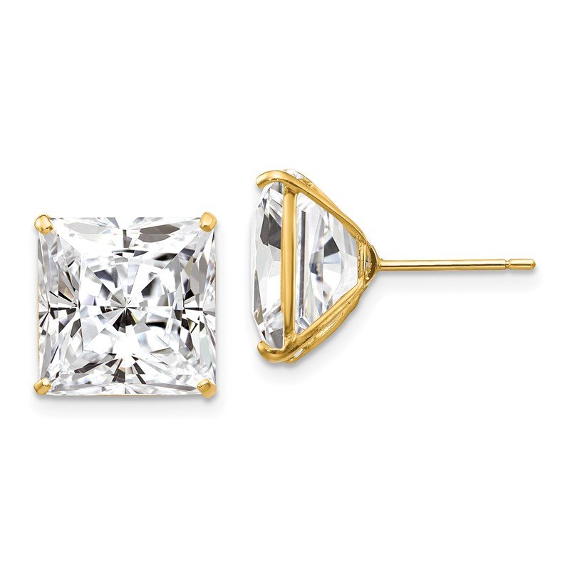 QG 14k 11mm Square CZ Post Earrings XD44CZ - Jurgens Jewelers