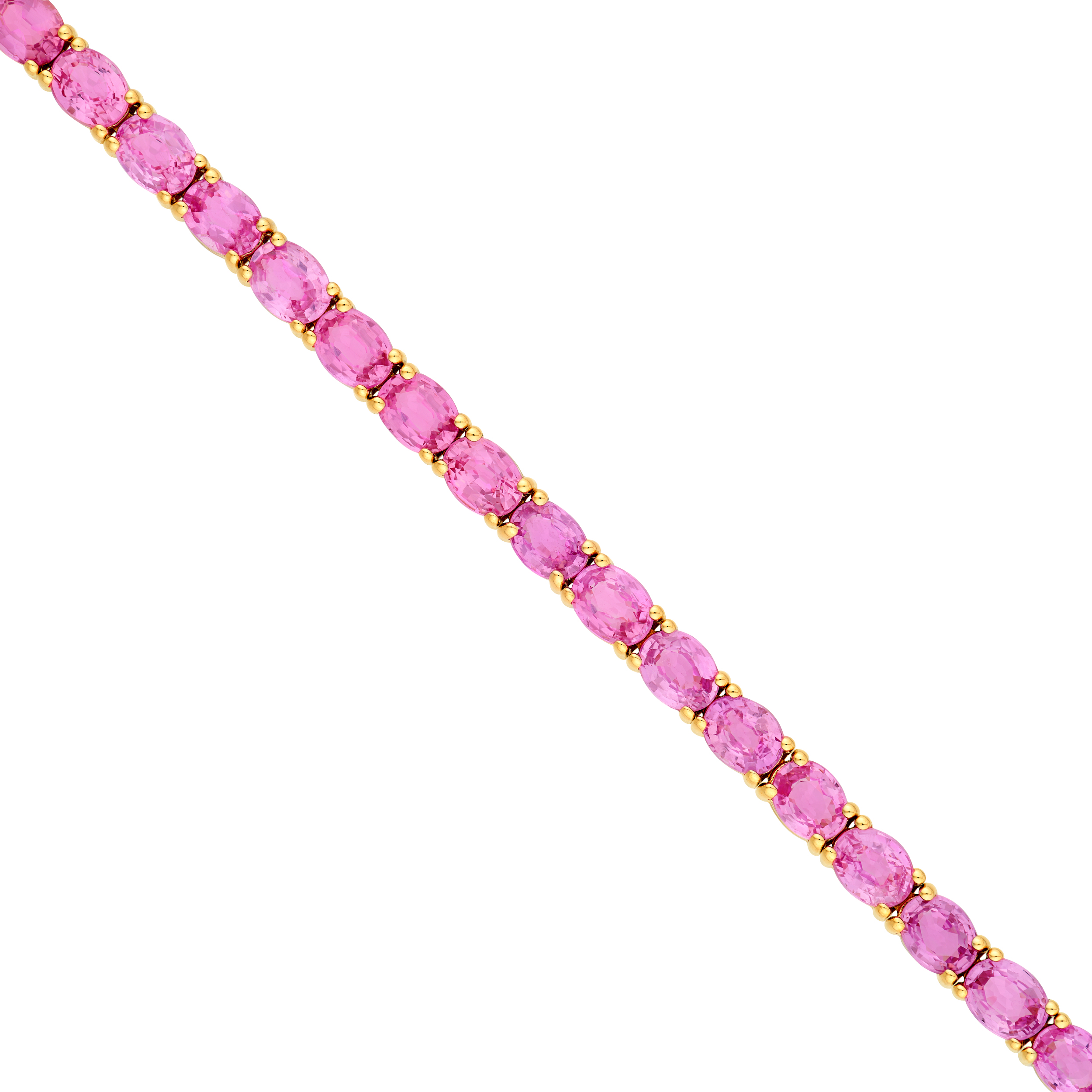 Midas Chain Oval Pink Sapphire Tennis Bracelet TM029305 - Charles