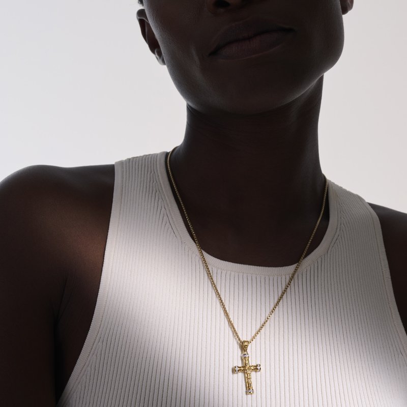 JOHN HARDY Cross Pendant, Gold, Diamonds HMGX906162DI - Michelson