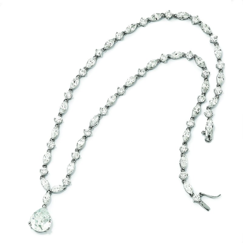 Cheryl M Sterling Silver CZ Paw Necklace Cheryl M Sterling Silver CZ Paw Necklace